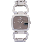 Gucci Silver Tone Horsebit 125.4 Diamonds Woman Watch