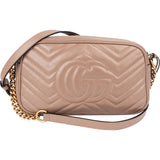 Gucci Chevron Leather GG Marmont Medium Crossbody Bag
