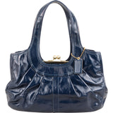 Coach Patent Leather Ergo Pleated Framed Satchel Shoulder Bag