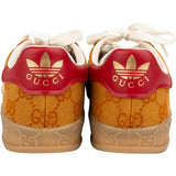 Gucci x Adidas Red Leather Monogram GG Canvas Gazelle Sneakers (US 3 ½ / EU 34)