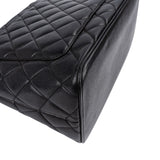 Chanel Quilted Caviar Leather Medallion Tote Handbag