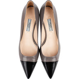 Prada Multicolor Patent Leather Cap-Toe Kitten Heel Pumps (37)