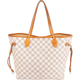 Louis Vuitton Monogram Damier Azur Canvas Neverfull MM Shoulder Bag
