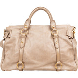 Miu Miu Vitello Lux Bow Satchel Handbag