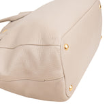 Prada Taupe Vitello Daino Leather Large Tote Handbag
