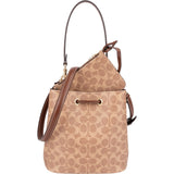 Coach Monogram Signature Canvas Small Drawstring Bucket Crossbody Bag