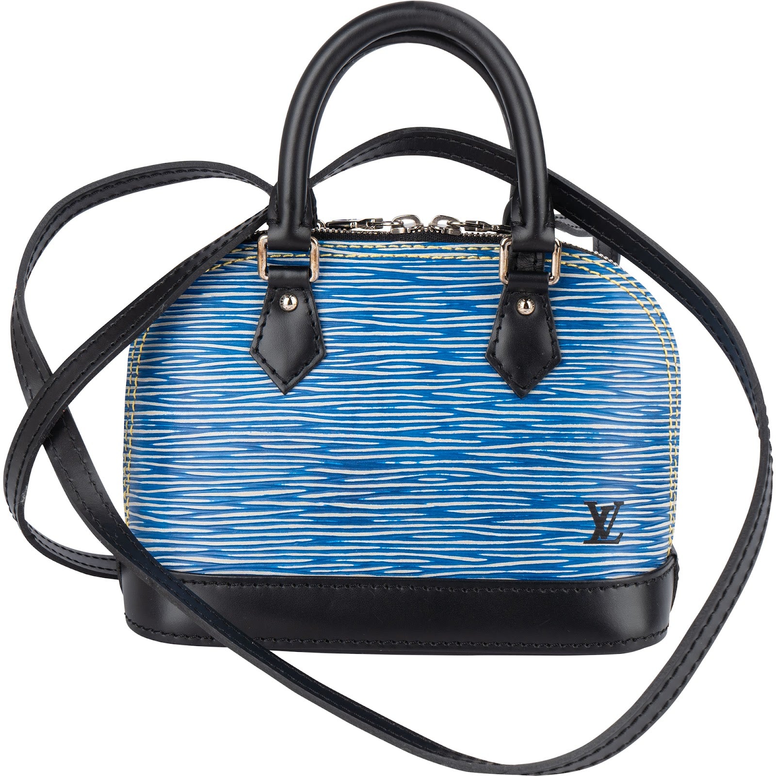 Louis Vuitton Blue Epi Leather Alma Nano Crossbody Bag - vintageandkickz