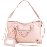 Balenciaga Pink Hair Leather City Handbag