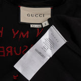 Gucci Black Satin Embroidered Wordsworth Skull Snake Bowling Shirt (IT54)