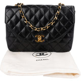 Chanel Quilted Lambskin 24K Gold Single Flap Crossbody Bag