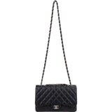 Chanel Quilted Caviar Leather Palladium Jumbo Single Flap Crossbody Bag