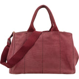 Prada Bordeaux Canvas Canapa Tote Handbag