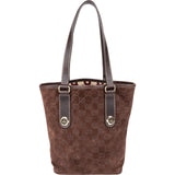 Gucci Monogram Suede GG Embossed Tote Handbag