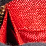 Prada Saffiano Leather Heart Print Zip Around Wallet