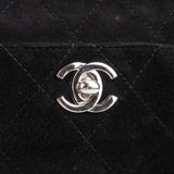 Chanel Quilted Suede Palladium Camera Crossbody Bag