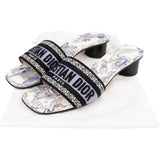 Christian Dior Multicolor Leather Dway Heeled Slide Sandals (37)