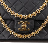Chanel Quilted Lambskin 24K Gold Double Flap Shoulder Bag