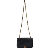 Chanel Quilted Lambskin 24K Gold Single Flap Crossbody Bag