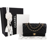 Chanel Quilted Caviar Leather Medium Double Flap Shoulder Bag