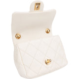 Chanel Quilted Lambskin Top Handle Bracelet Rectangular Single Flap Crossbody Handbag