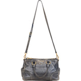 Miu Miu Vitello Blue Lux Satchel Handbag