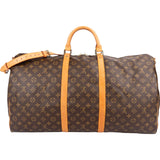 Louis Vuitton Monogram Canvas Keepall 60 Bandoulière Travel Bag