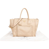Prada Vitello Daino Leather Twin Pocket Luggage Shopper Handbag