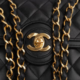 Chanel Quilted Lambskin 24K Gold Single Flap Shoulder Bag