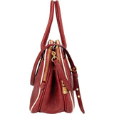 Miu Miu Grained Leather Bicolor Double Pocket Bauletto Handbag