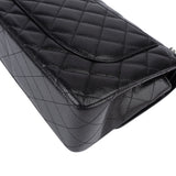 Chanel Quilted Caviar Leather Palladium Jumbo Double Flap Crossbody Bag