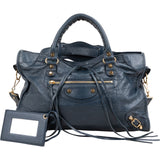 Balenciaga Navy Arena Leather Classic City Handbag