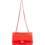 Chanel Quilted Lambskin Palladium Medium Double Flap Shoulder Bag