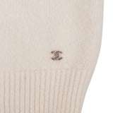 Chanel Beige Cashmere Floral Intarsia CC Turtleneck Sweater (FR40)