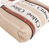 Chloé Canvas Mini Woody Tote Crossbody Handbag