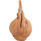 Miu Miu Gathered Vertical Quilted Leather Handbag