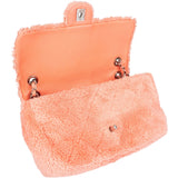 Chanel Pink Terry Cloth Coco Single Flap Shoulder Bag