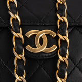 Chanel Quilted Lambskin CC Single Flap Shoulder Bag