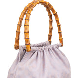 Gucci Lilac Monogram GG Bamboo Top Handle Handbag