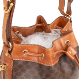 Celine Macadam Canvas Drawstring Bucket Shoulder Bag