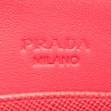 Prada Pink Saffiano Leather Small Pochette Wristlet Clutch