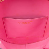 Chanel Iconic Quilted Patent Leather Round Vanity Handbag