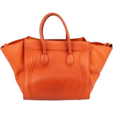 Céline Orange Drummed Calfskin Phantom Handbag