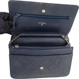 Chanel Quilted Caviar Leather Wallet on Chain Crossbody Bag