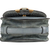 Chloé Suede Woven Leather Mini Marcie Saddle Crossbody Bag