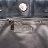 Chanel Patent Leather Fringed CC Large Shopping Tote Shoulder Bag