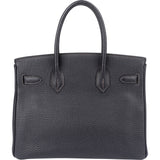 Hermès Dark Navy Bleu Togo Leather Palladium Birkin 30 Handbag