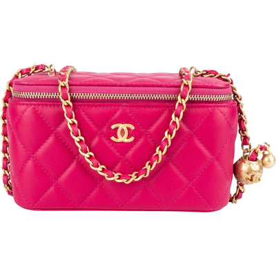 Chanel Quilted Lambskin CC Vanity Adjustable Crossbody Bag