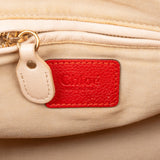 Chloé Red Grained Leather Paraty Shoulder Handbag