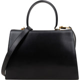 Salvatore Ferragamo Black Leather Calfskin Gancini Top Handle Handbag
