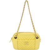 Chanel Quilted Lambskin Chevron V Bowling Camera Crossbody Bag